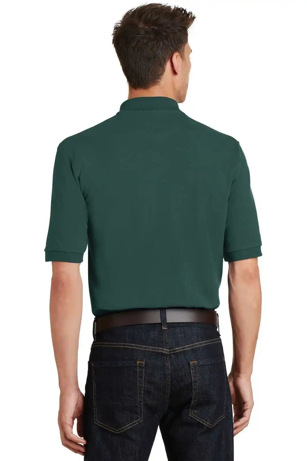 Port Authority K420p Heavyweight Cotton Pique Polo with Pocket - Dark Green