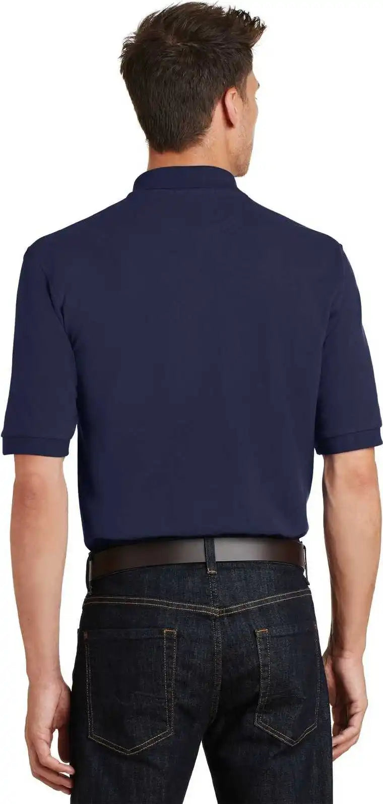 Port Authority K420p Heavyweight Cotton Pique Polo with Pocket Navy