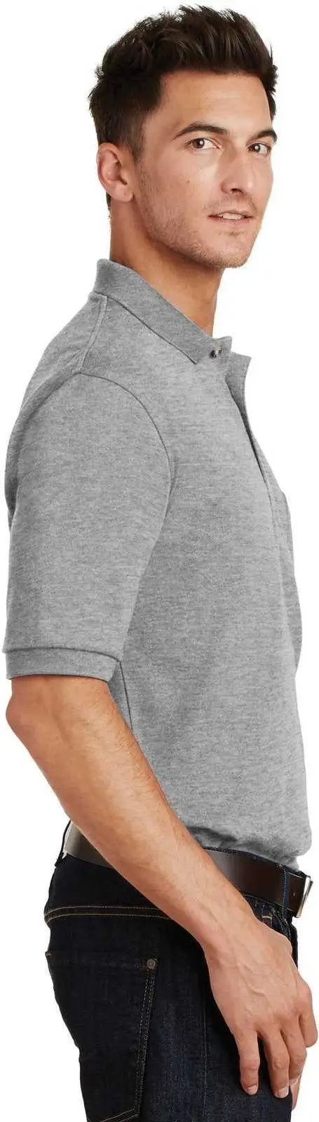Port Authority K420p Heavyweight Cotton Pique Polo with Pocket - Oxford