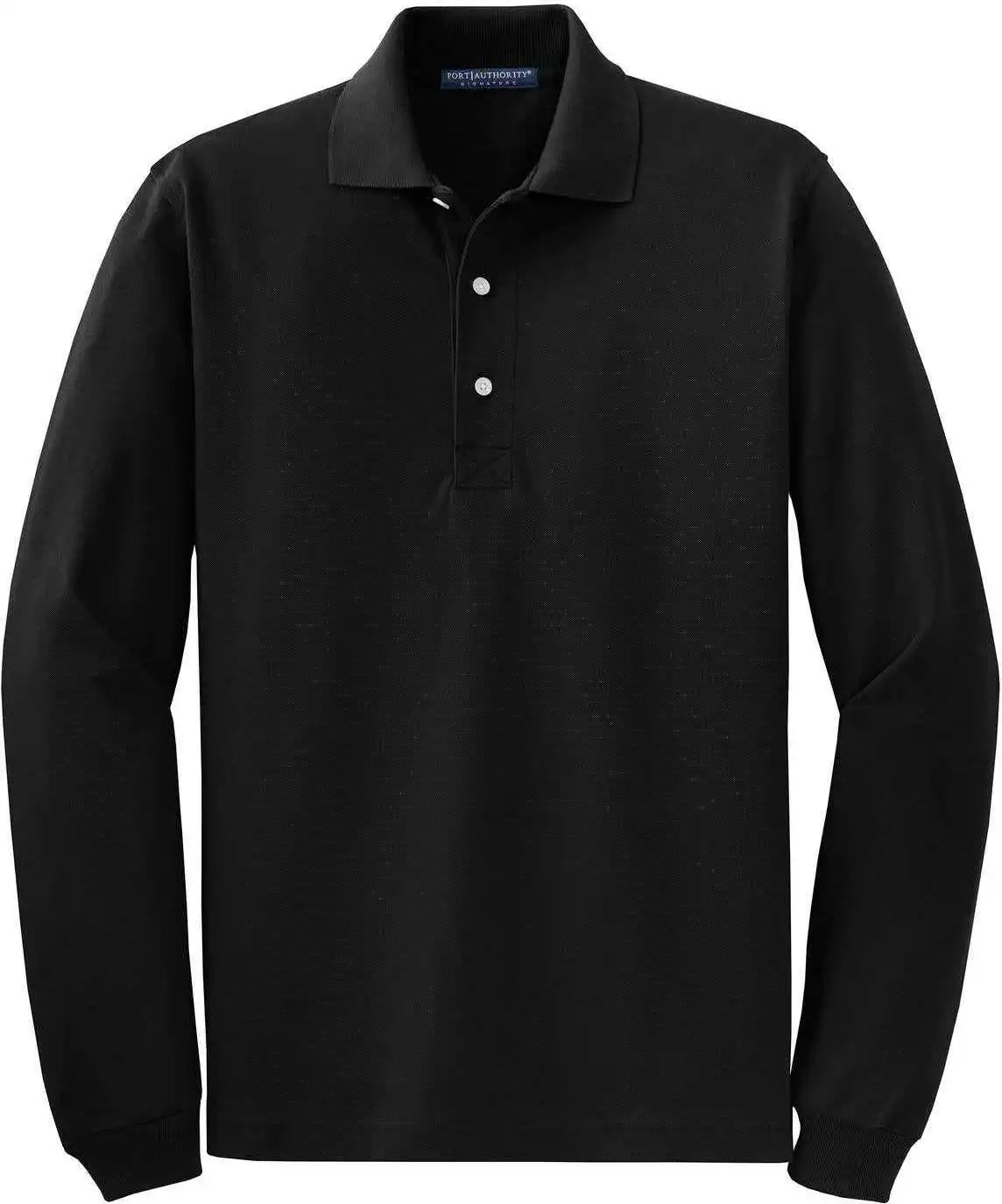 Port Authority K455ls Rapid Dry Long Sleeve Polo Jet Black