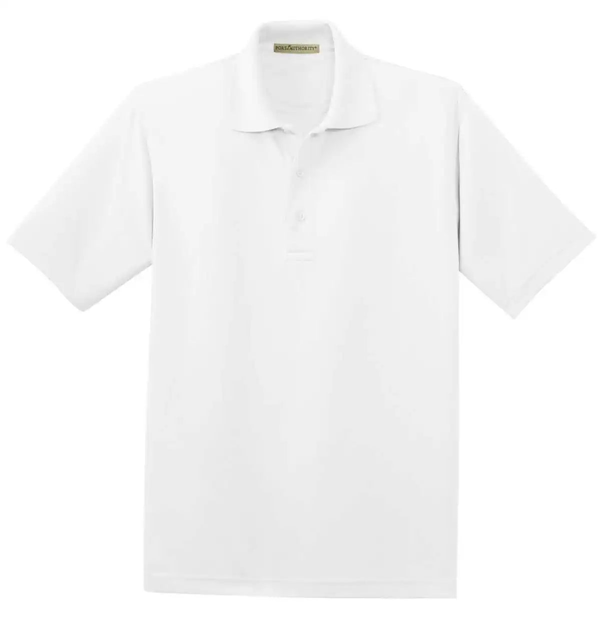 Port Authority K497 Poly-charcoal Blend Pique Polo - White