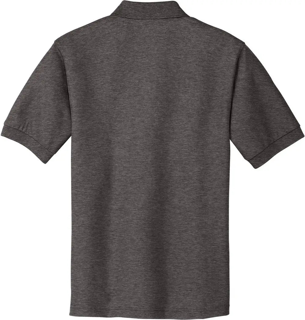 Port Authority K500 Silk Touch Polo - Charcoal Heather Gray