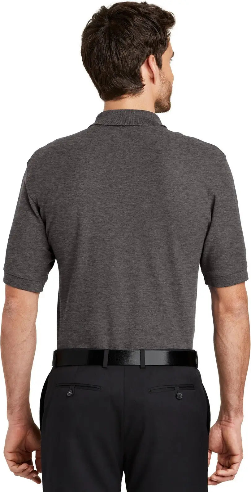 Port Authority K500 Silk Touch Polo - Charcoal Heather Gray