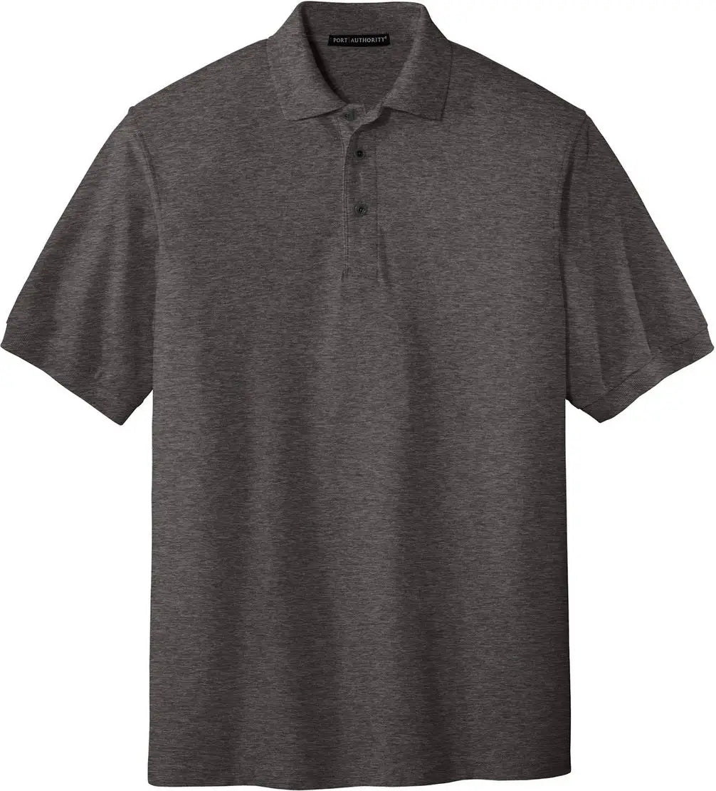Port Authority K500 Silk Touch Polo - Charcoal Heather Gray