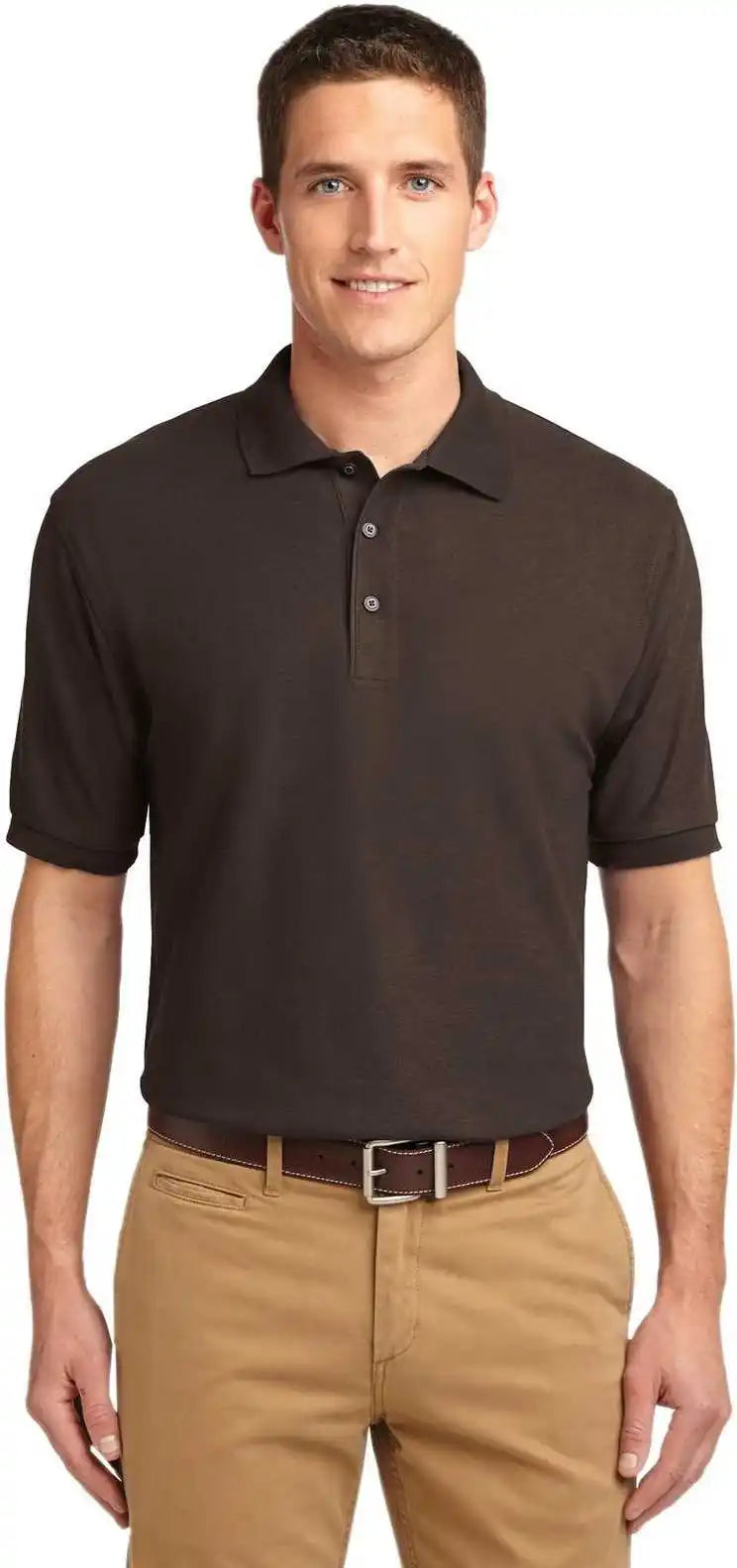 Port Authority K500 Silk Touch Polo Coffee Bean