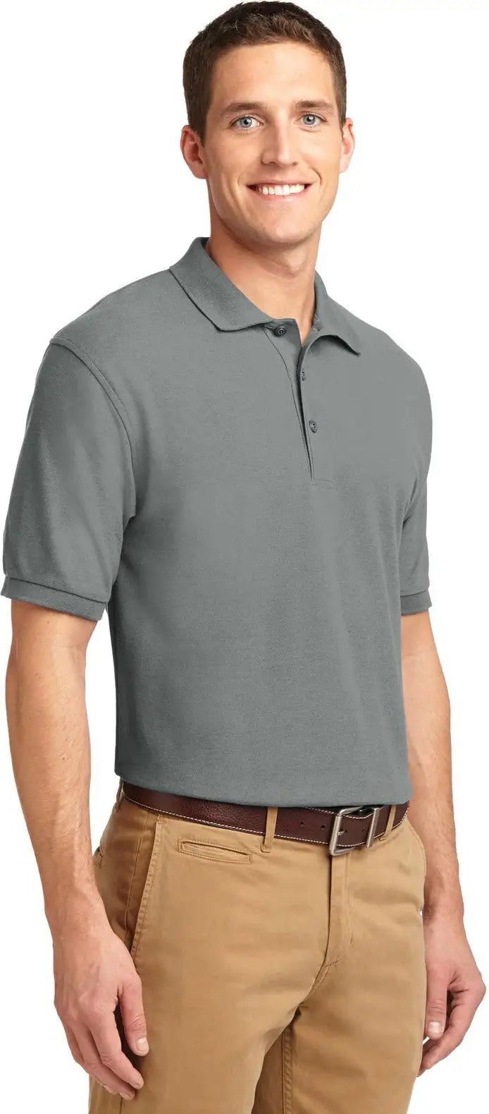 Port Authority K500 Silk Touch Polo - Cool Gray