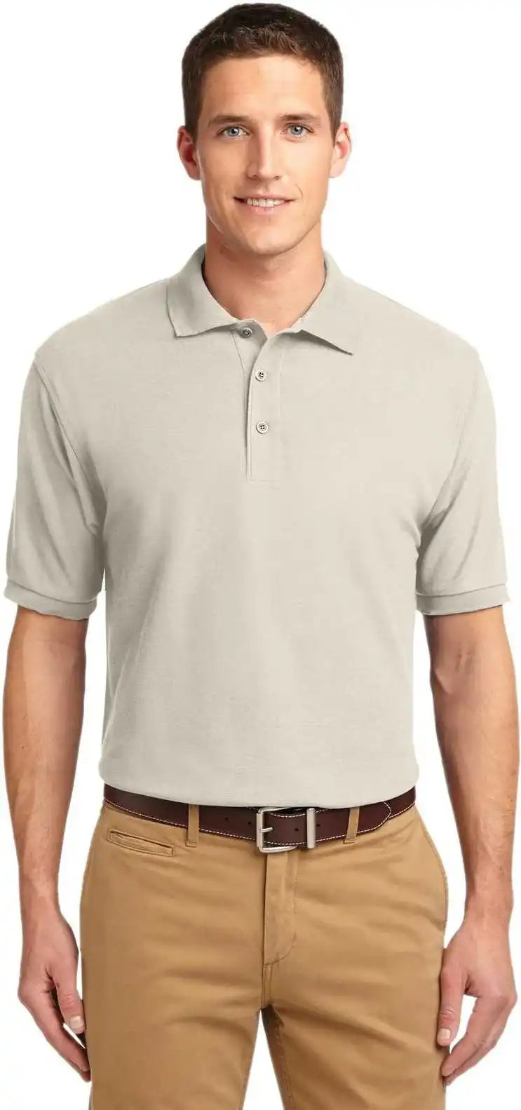 Port Authority K500 Silk Touch Polo - Light Stone