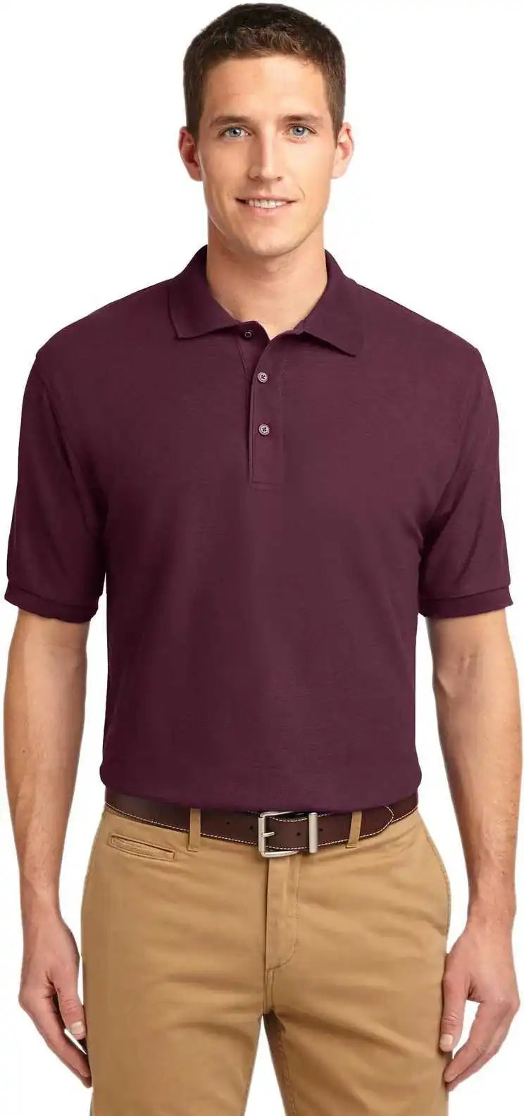 Port Authority K500 Silk Touch Polo Maroon