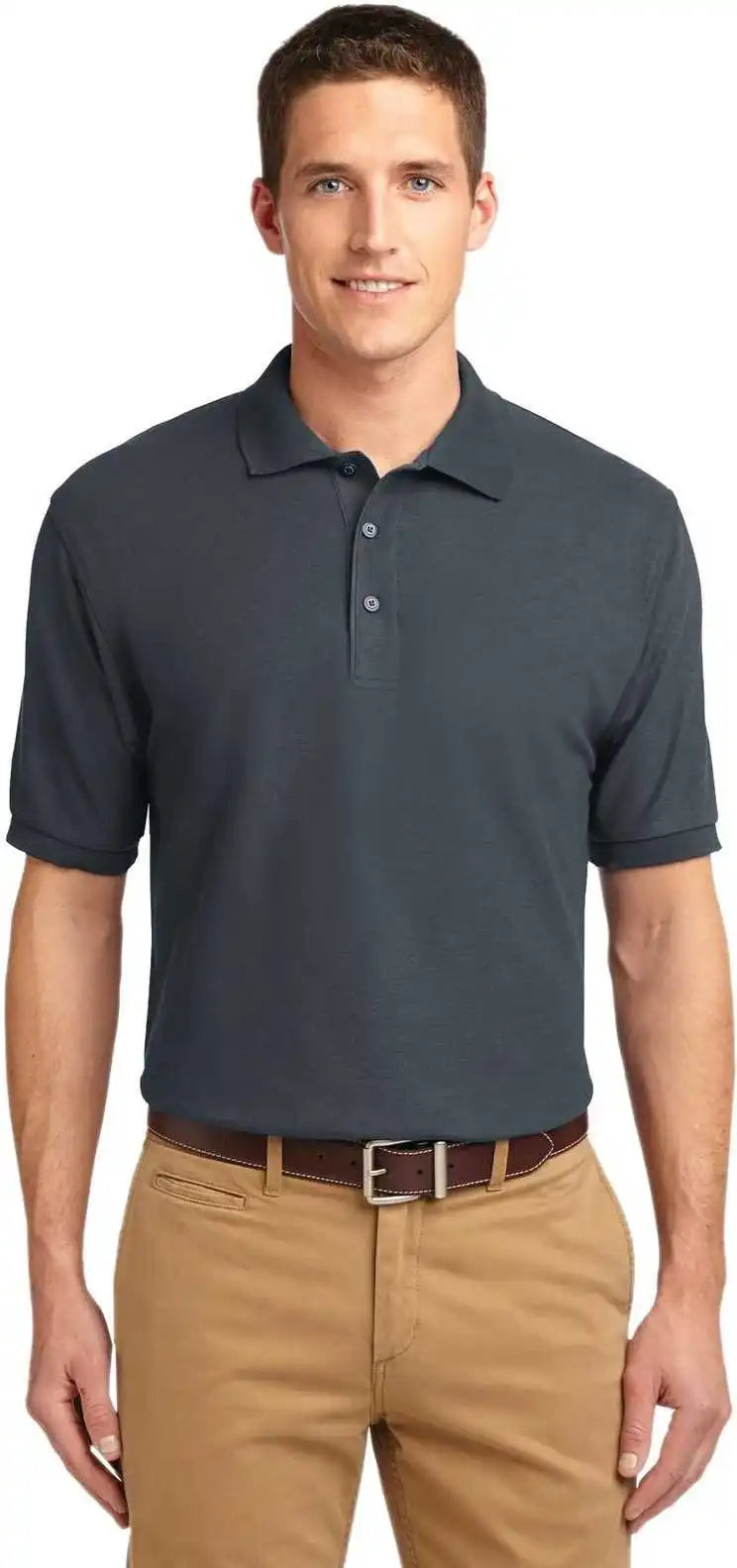 Port Authority K500 Silk Touch Polo - Steel Gray