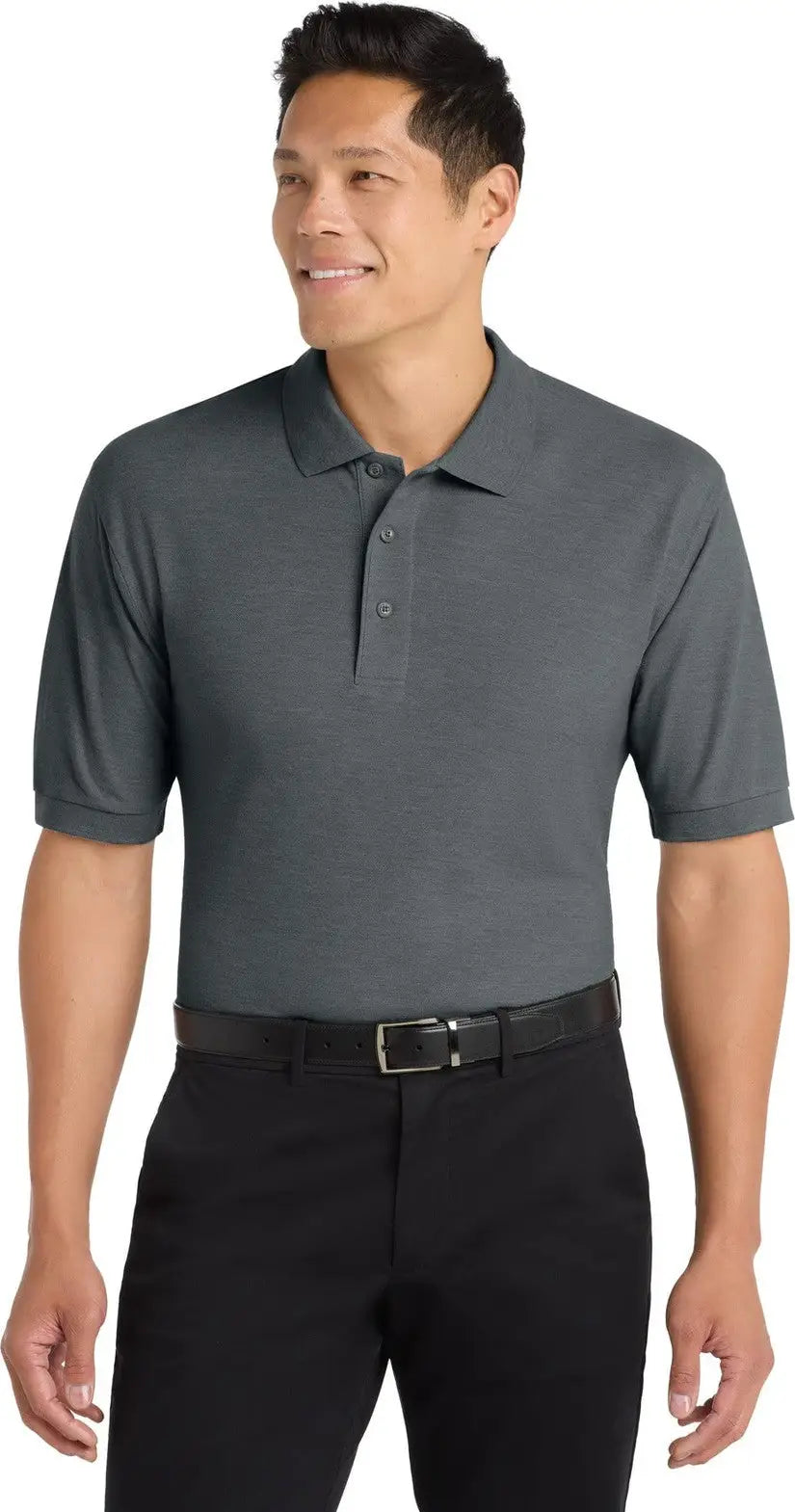 Port Authority K500 Silk Touch Polo - Steel Gray