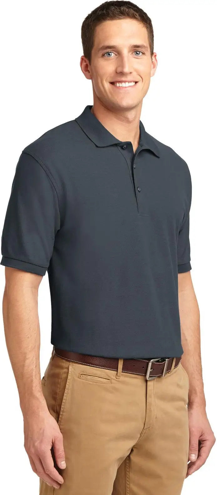 Port Authority K500 Silk Touch Polo - Steel Gray