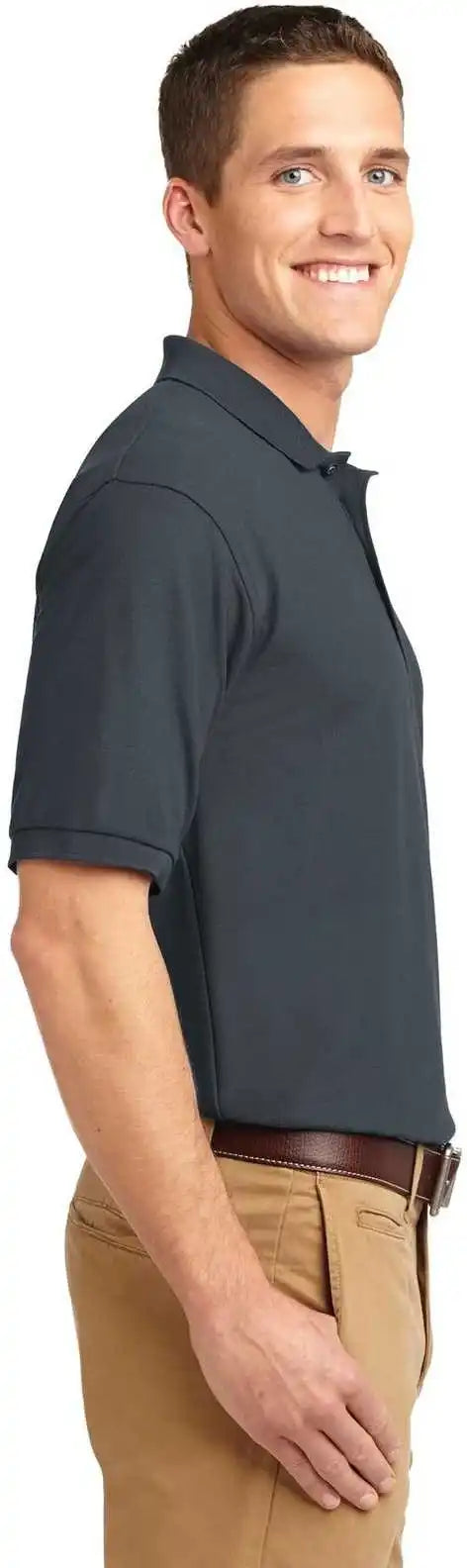 Port Authority K500 Silk Touch Polo Steel Gray