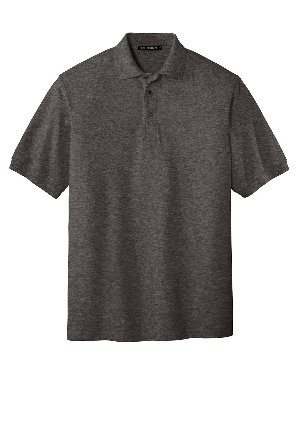 Port Authority K500es Extended Size Silk Touch Polo - Charcoal Heather Gray