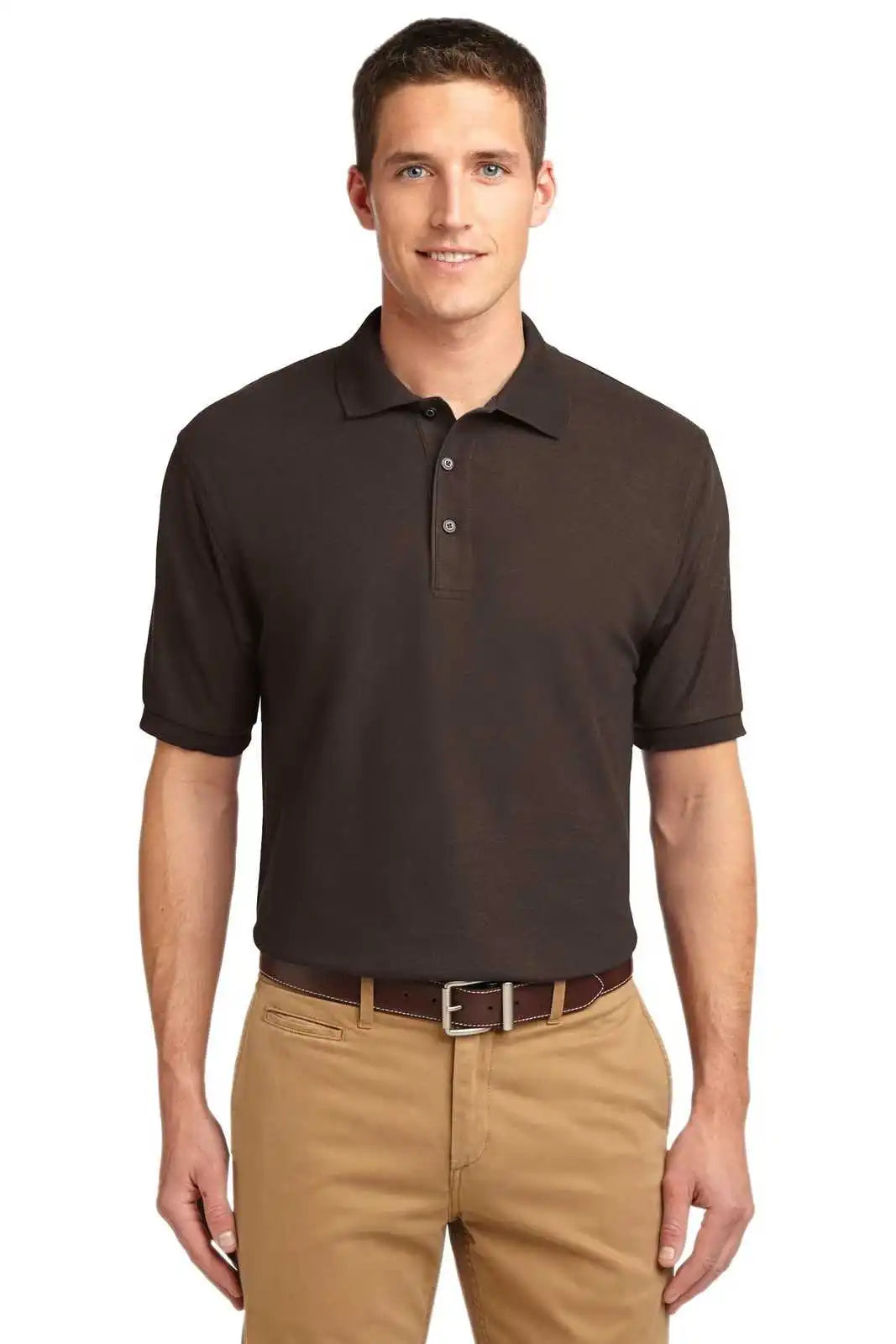 Port Authority K500es Extended Size Silk Touch Polo Coffee Bean