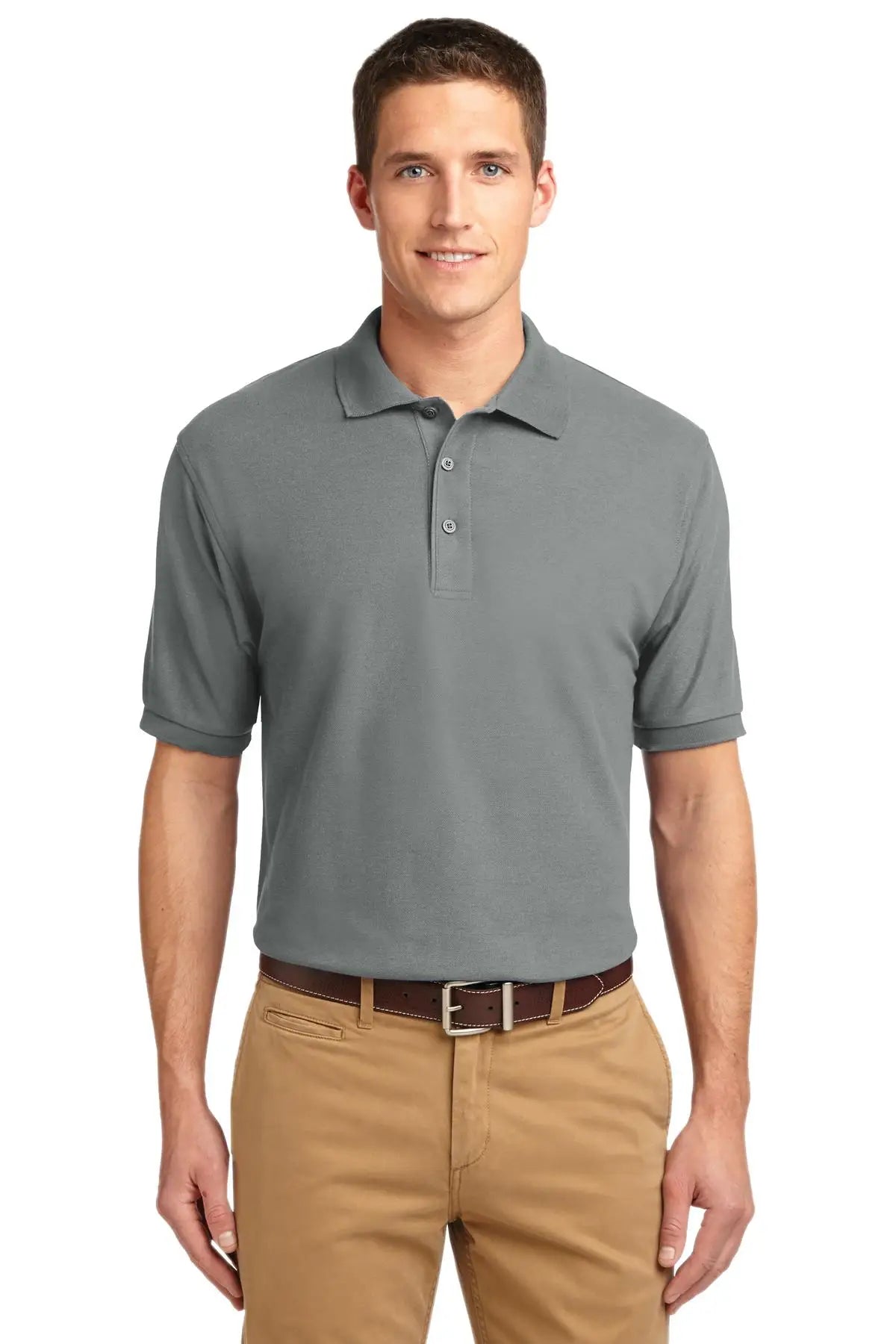 Port Authority K500es Extended Size Silk Touch Polo - Cool Gray - Adult 7xl