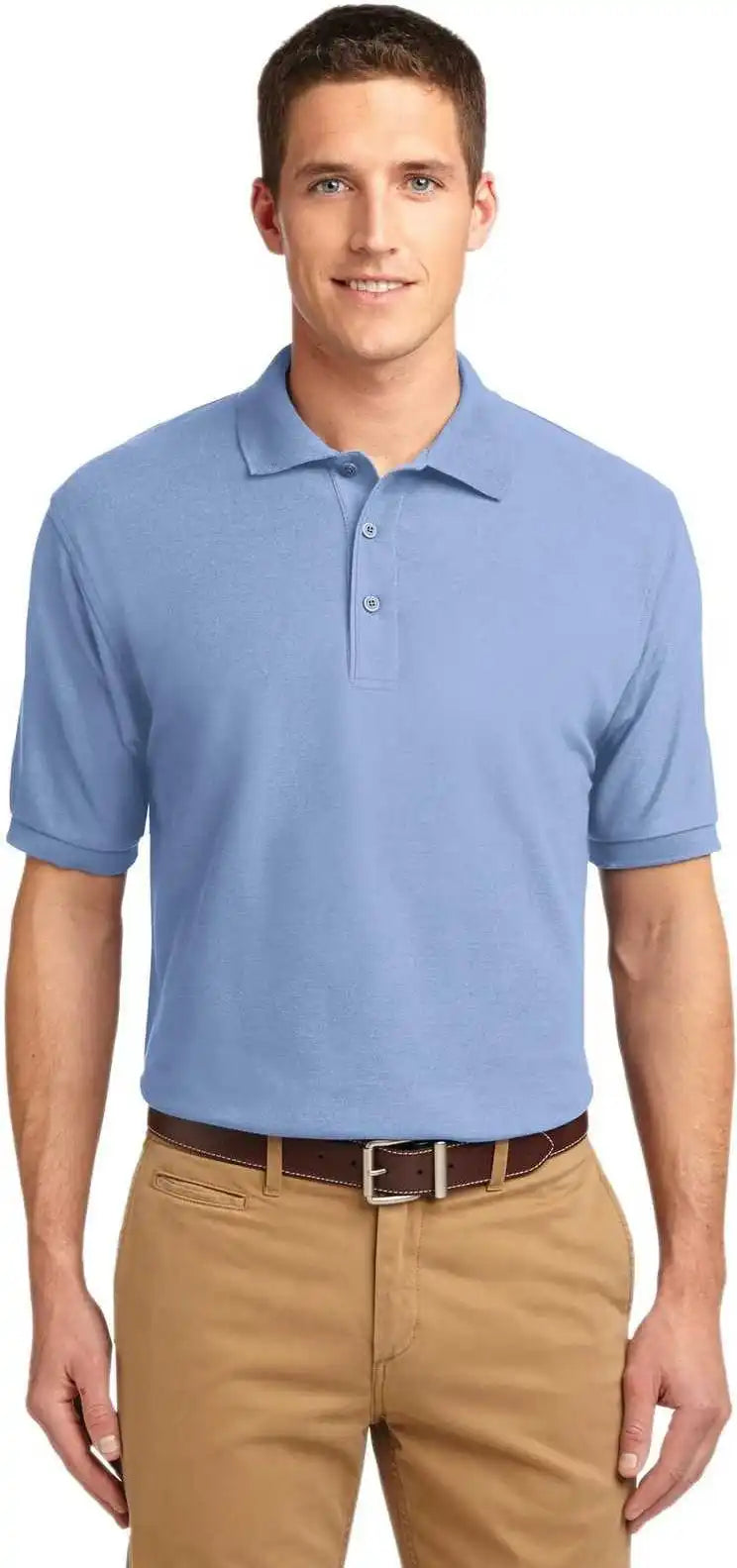 Port Authority K500es Extended Size Silk Touch Polo - Light Blue