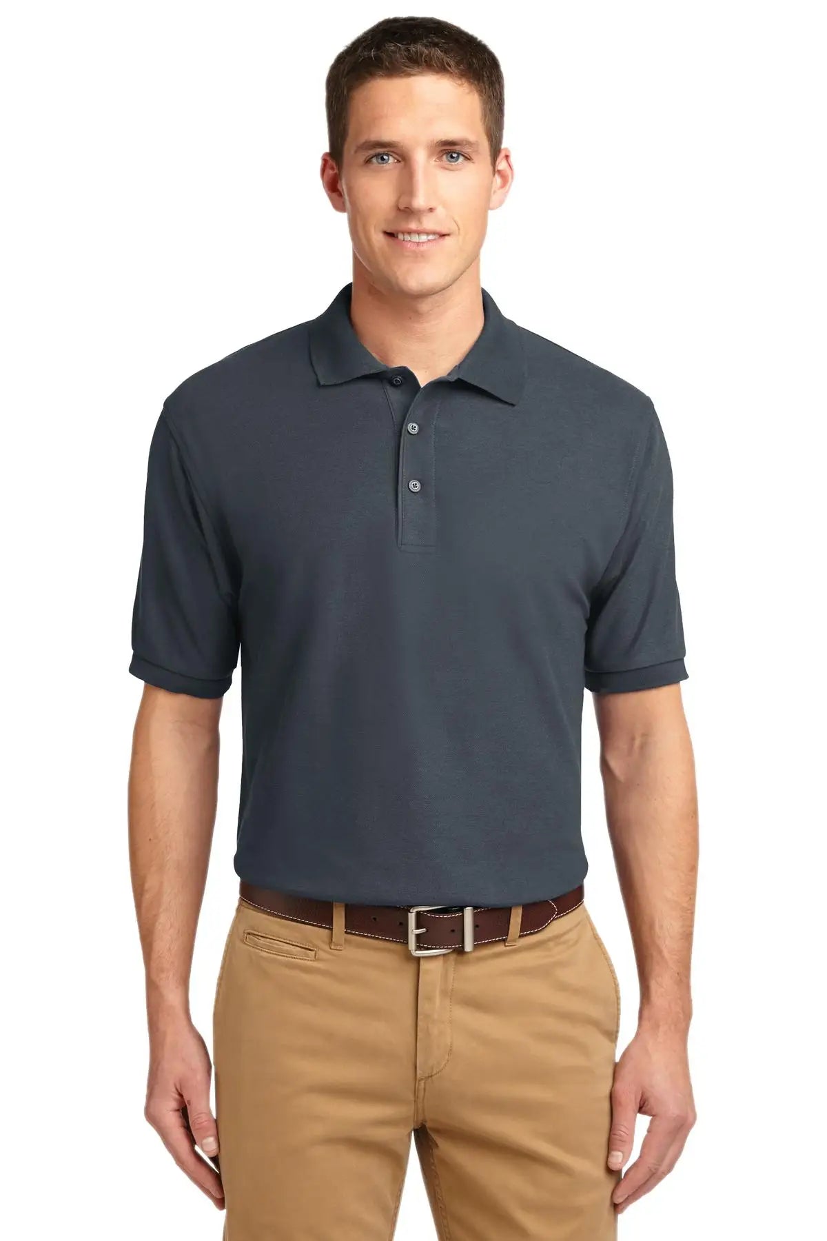 Port Authority K500es Extended Size Silk Touch Polo - Steel Gray