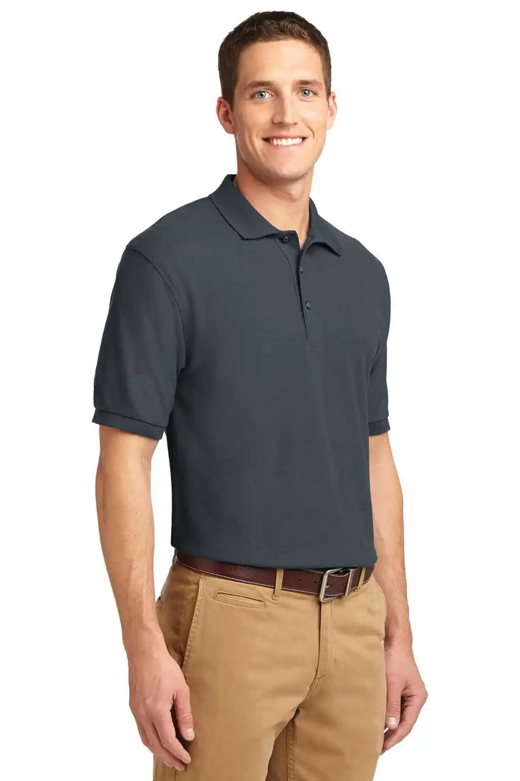 Port Authority K500es Extended Size Silk Touch Polo - Steel Gray