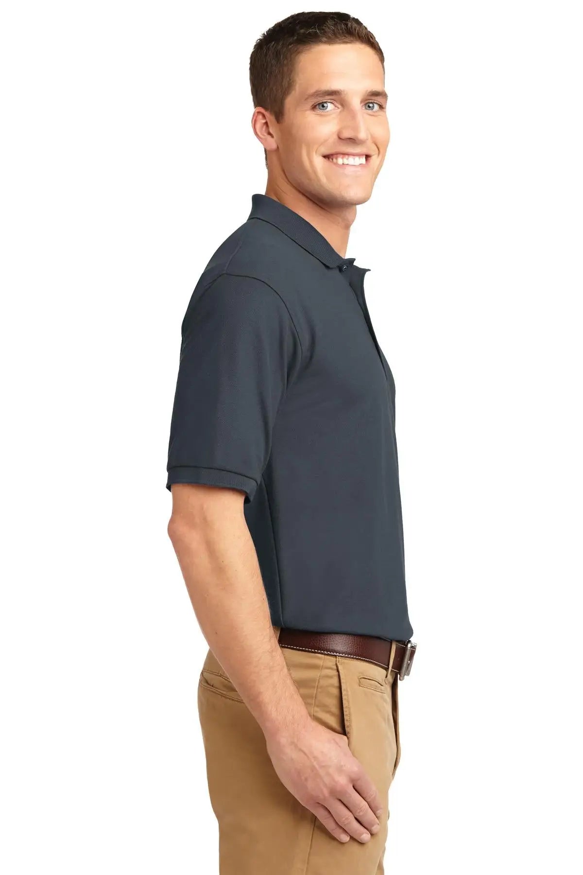 Port Authority K500es Extended Size Silk Touch Polo - Steel Gray