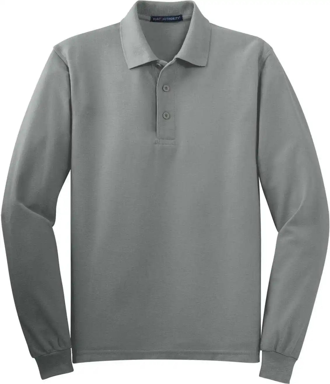 Port Authority K500ls Silk Touch Long Sleeve Polo Cool Gray