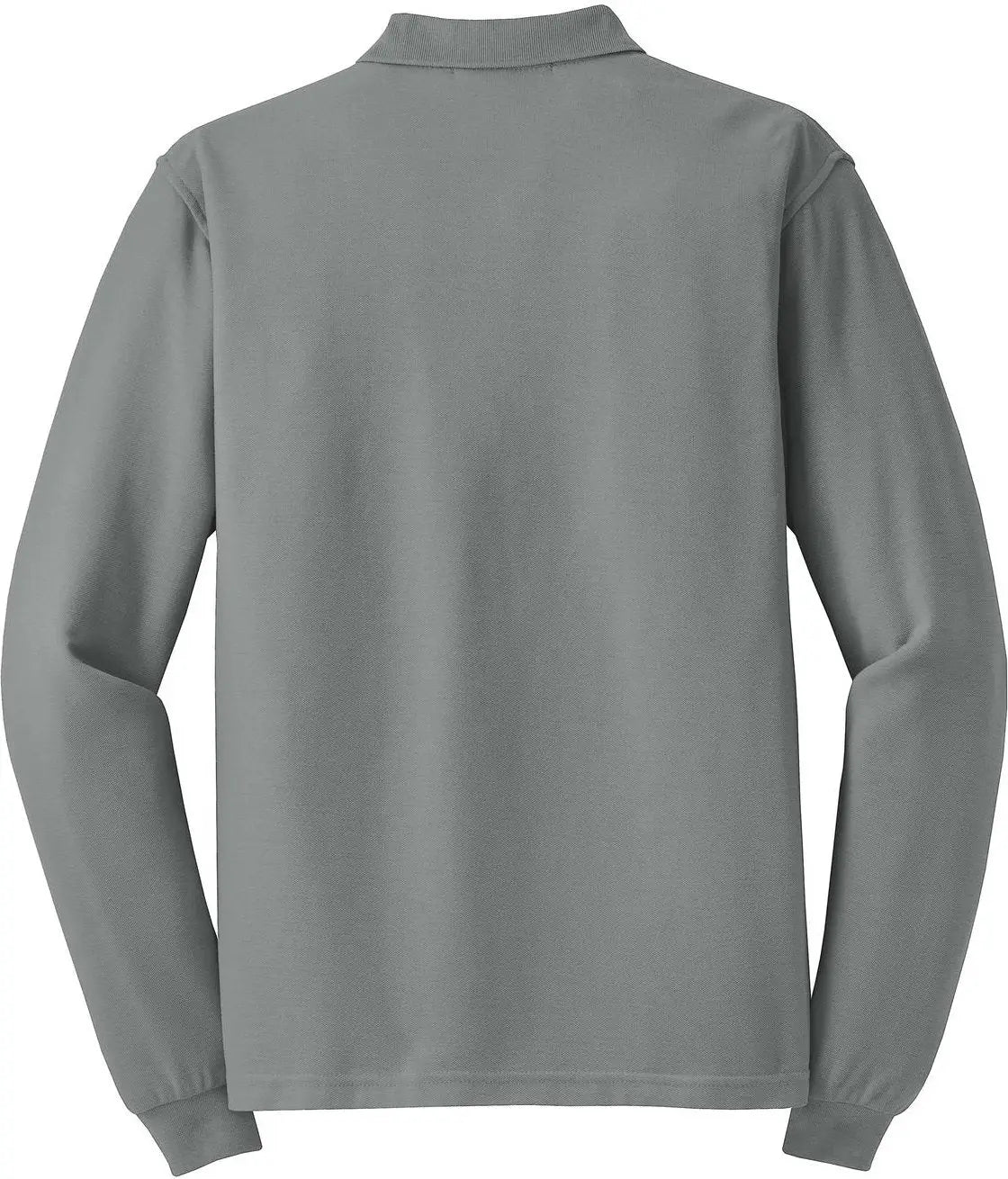 Port Authority K500ls Silk Touch Long Sleeve Polo - Cool Gray