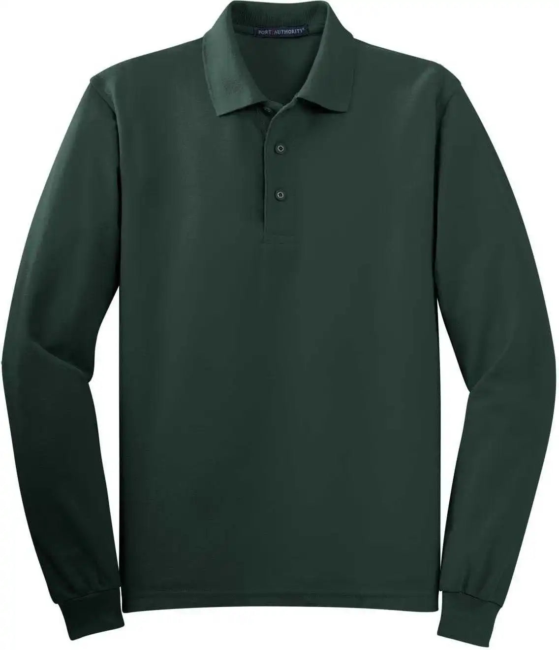 Port Authority K500ls Silk Touch Long Sleeve Polo Dark Green