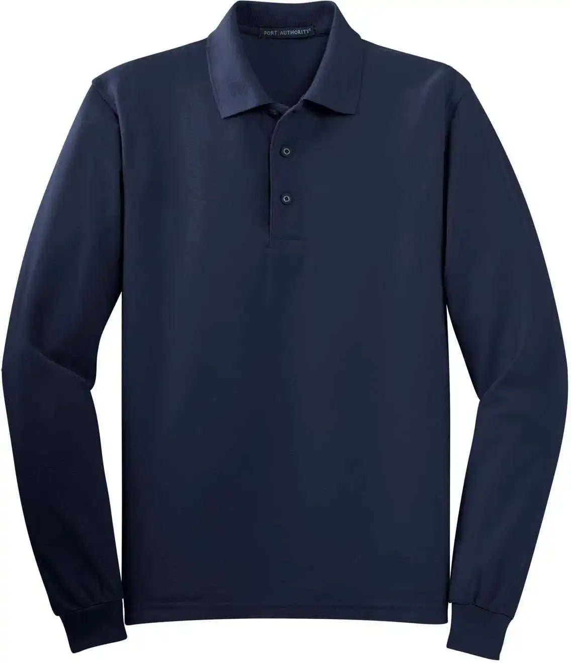 Port Authority K500ls Silk Touch Long Sleeve Polo Navy