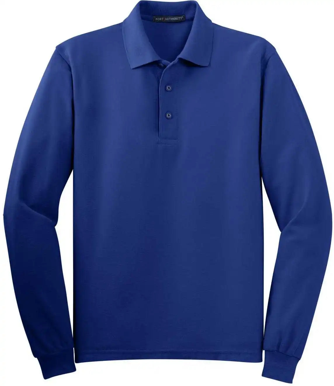 Port Authority K500ls Silk Touch Long Sleeve Polo Royal