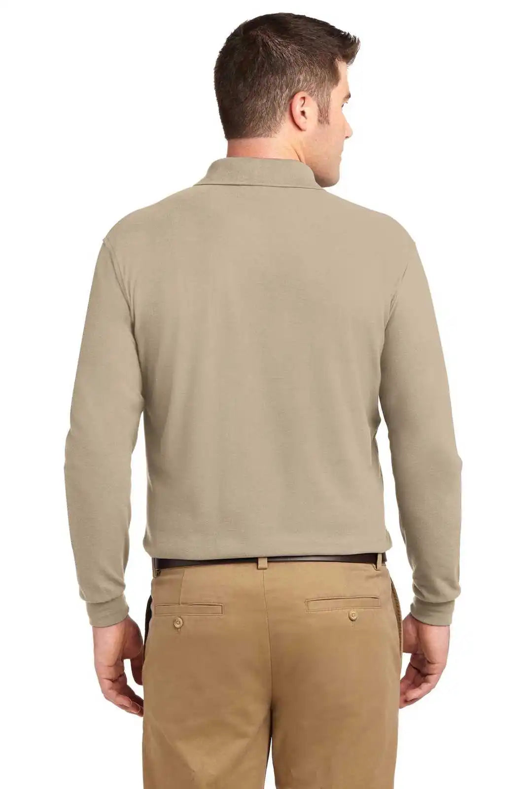 Port Authority K500ls Silk Touch Long Sleeve Polo - Stone