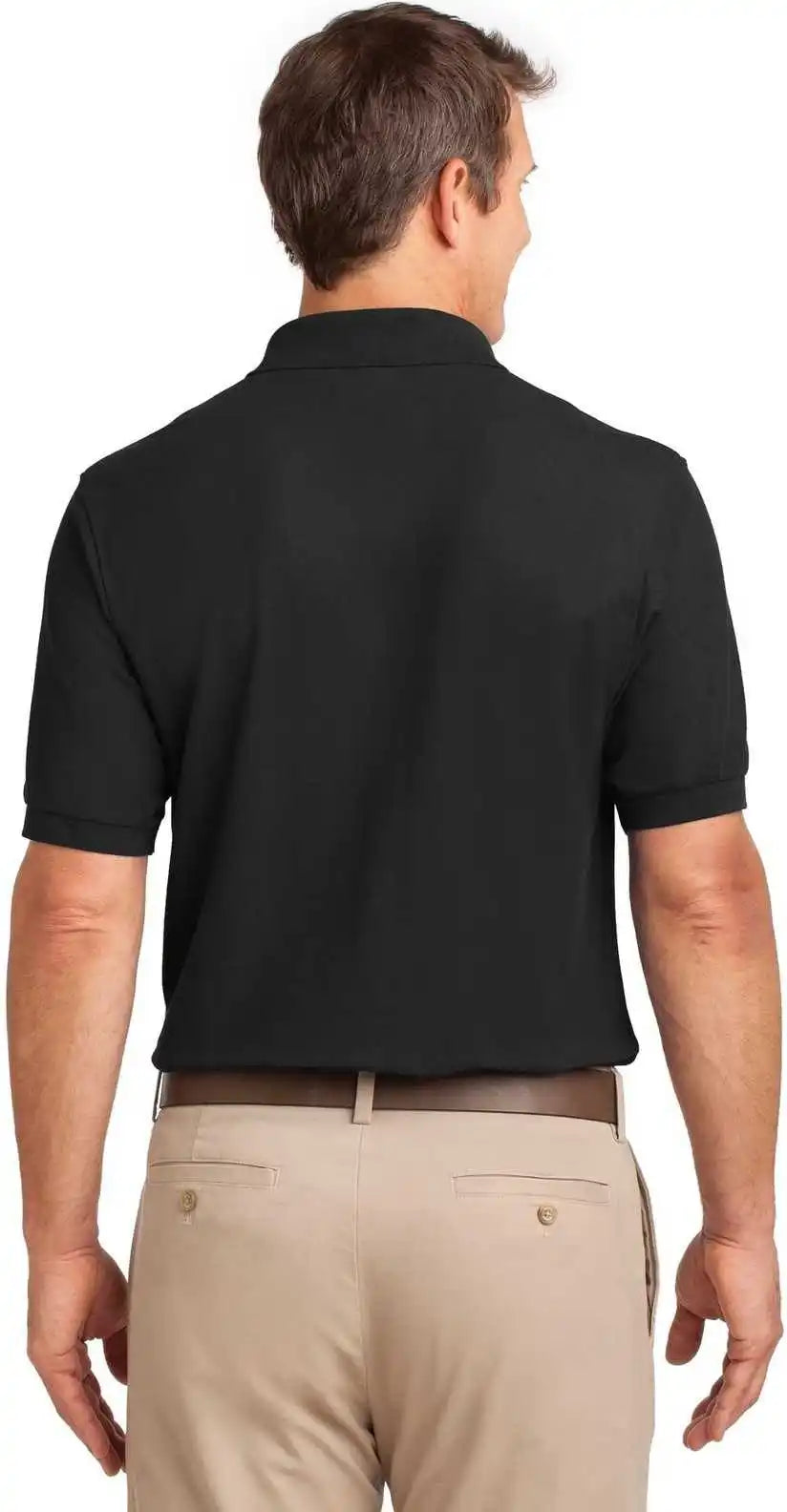 Port Authority K500p Silk Touch Polo with Pocket - Black