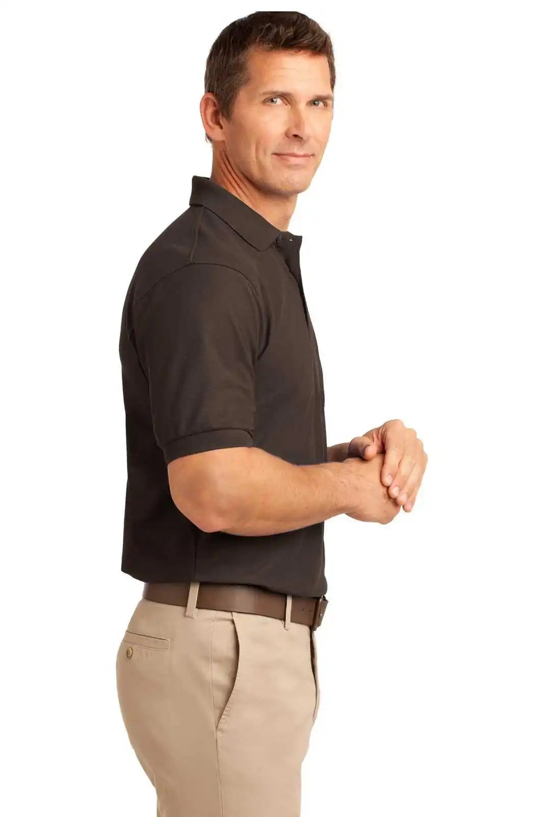 Port Authority K500p Silk Touch Polo with Pocket - Coffee Bean