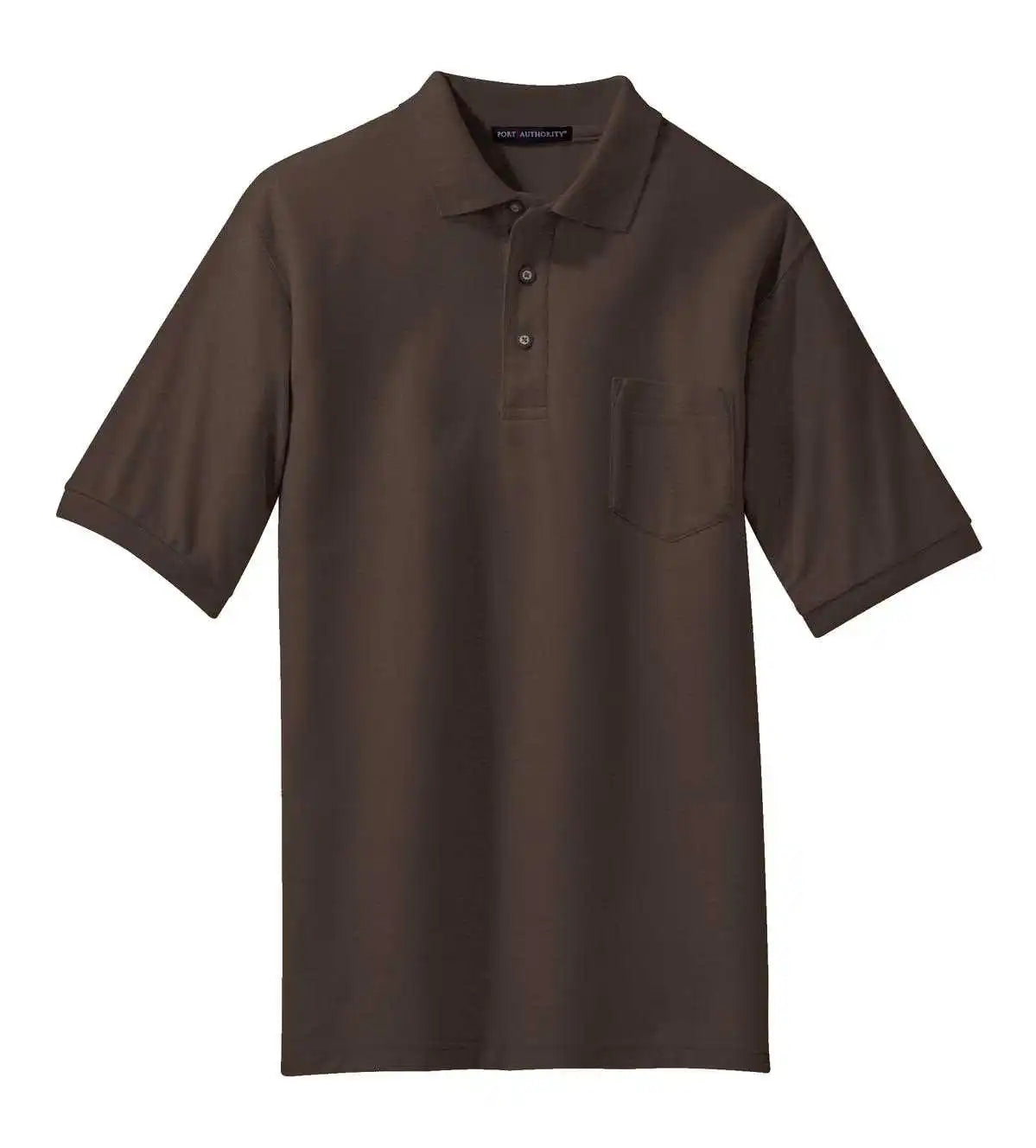Port Authority K500p Silk Touch Polo with Pocket - Coffee Bean
