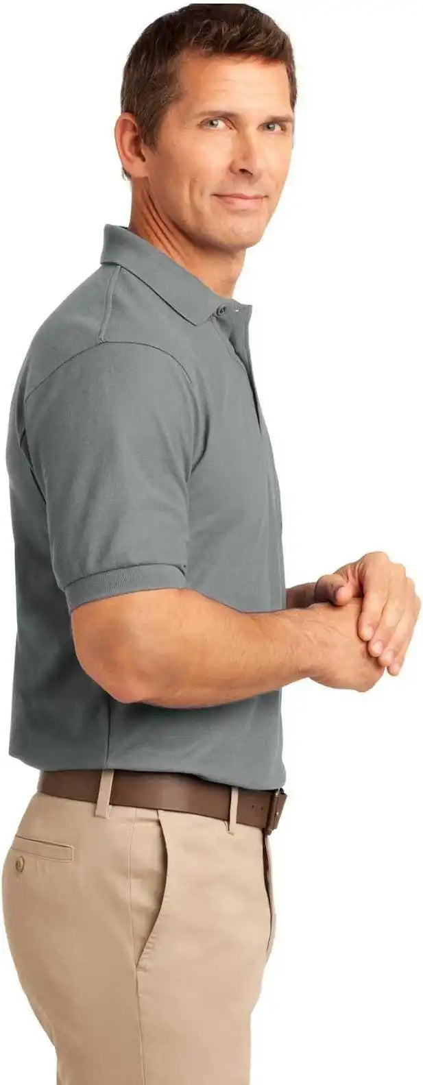 Port Authority K500p Silk Touch Polo with Pocket Cool Gray