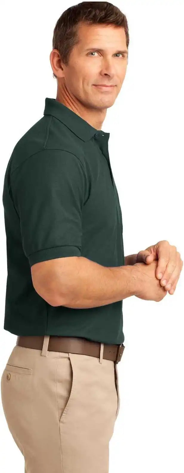 Port Authority K500p Silk Touch Polo with Pocket Dark Green