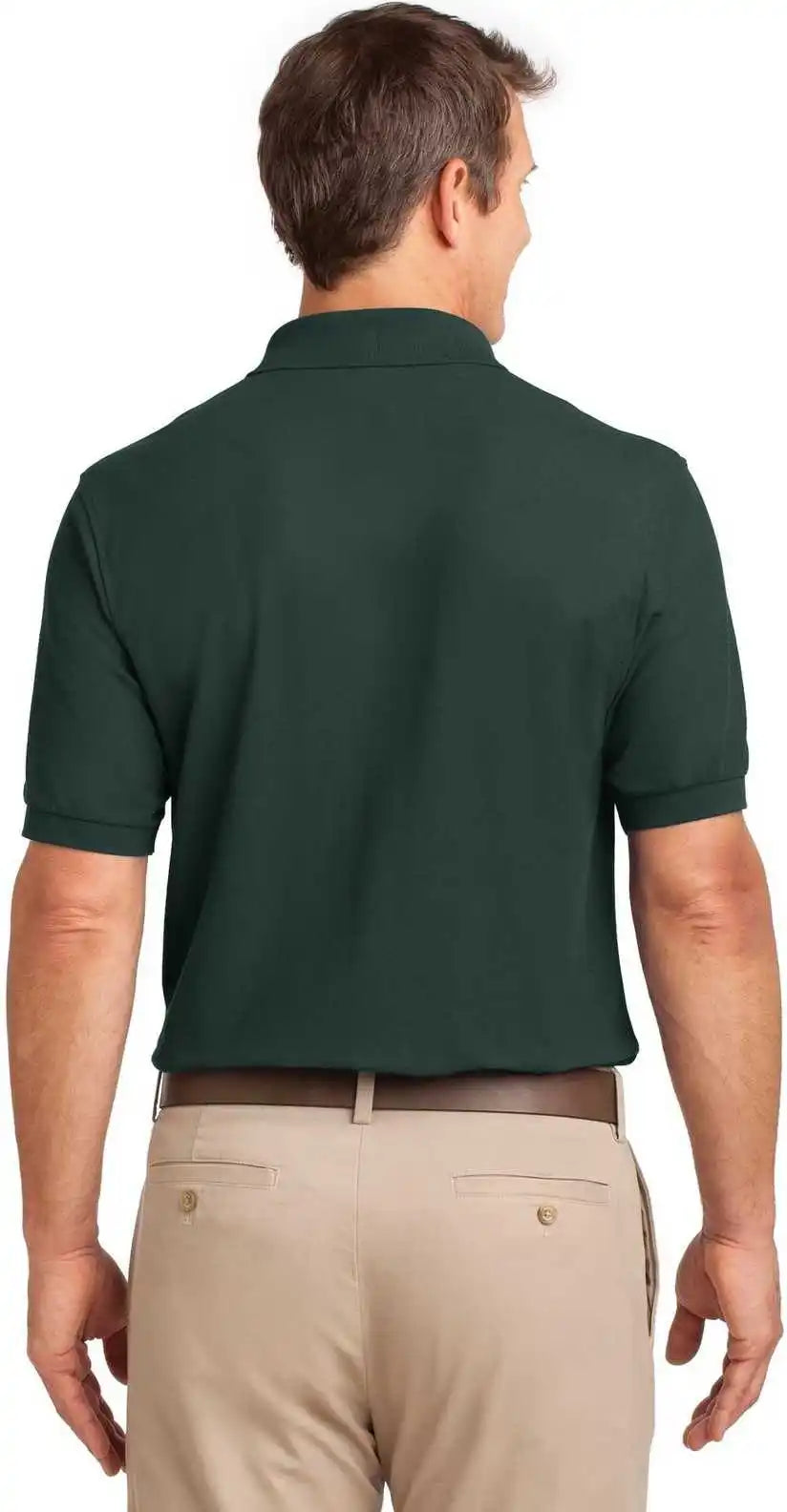 Port Authority K500p Silk Touch Polo with Pocket Dark Green