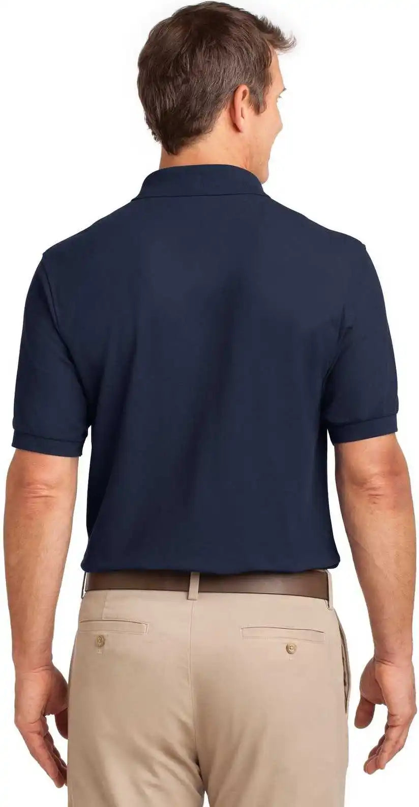 Port Authority K500p Silk Touch Polo with Pocket - Navy