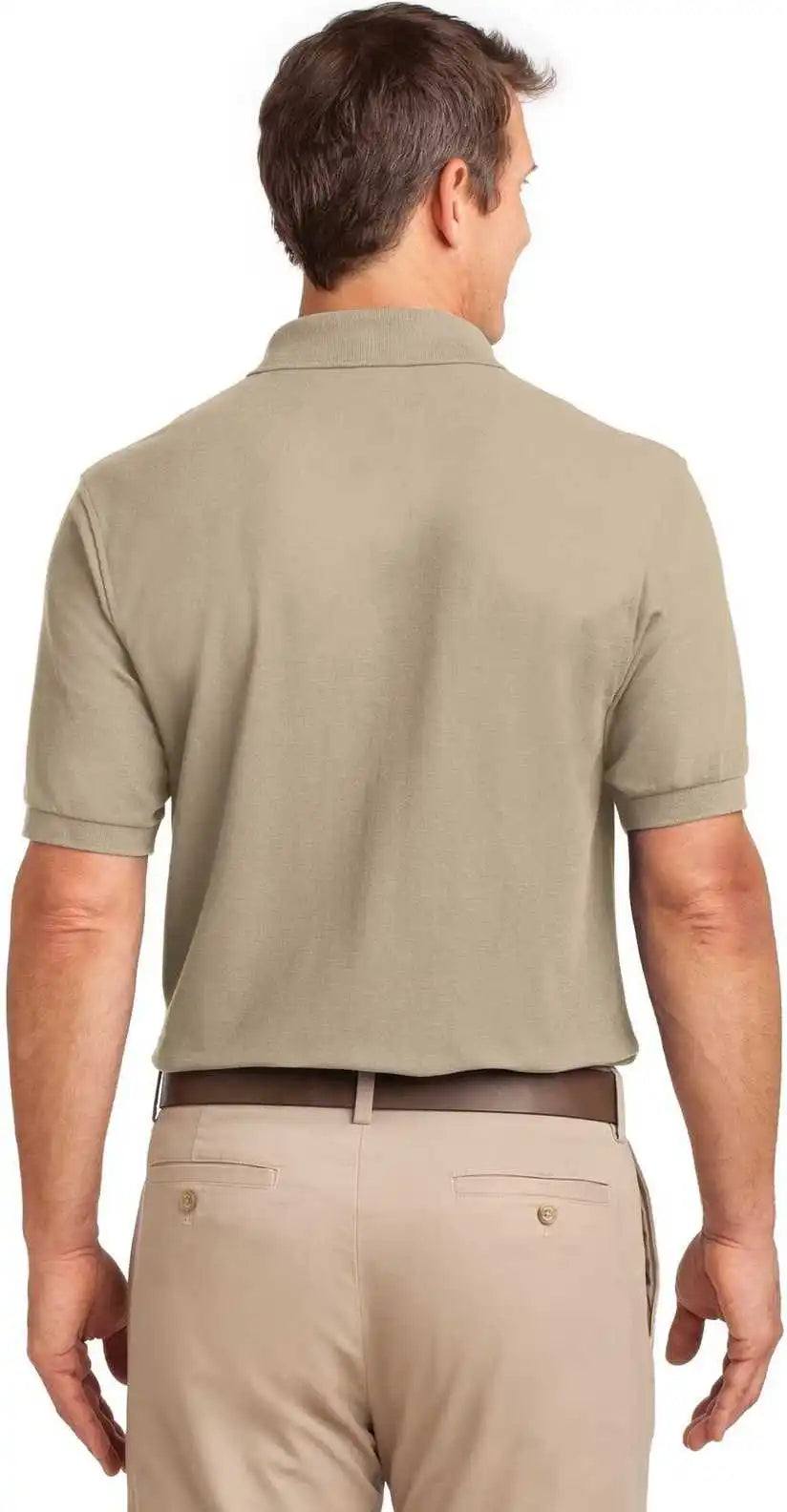 Port Authority K500p Silk Touch Polo with Pocket - Stone