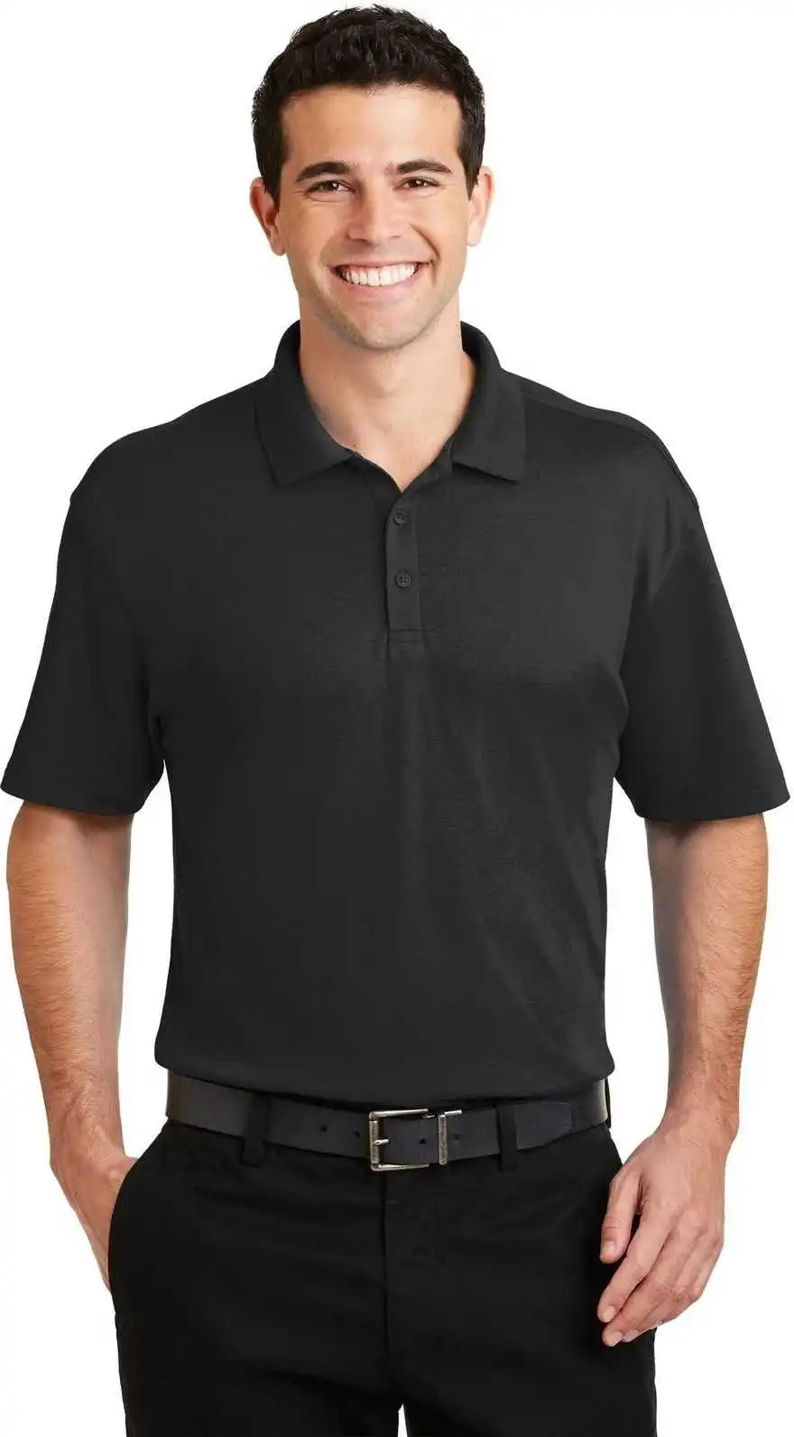 Port Authority K5200 Silk Touch Interlock Performance Polo - Black