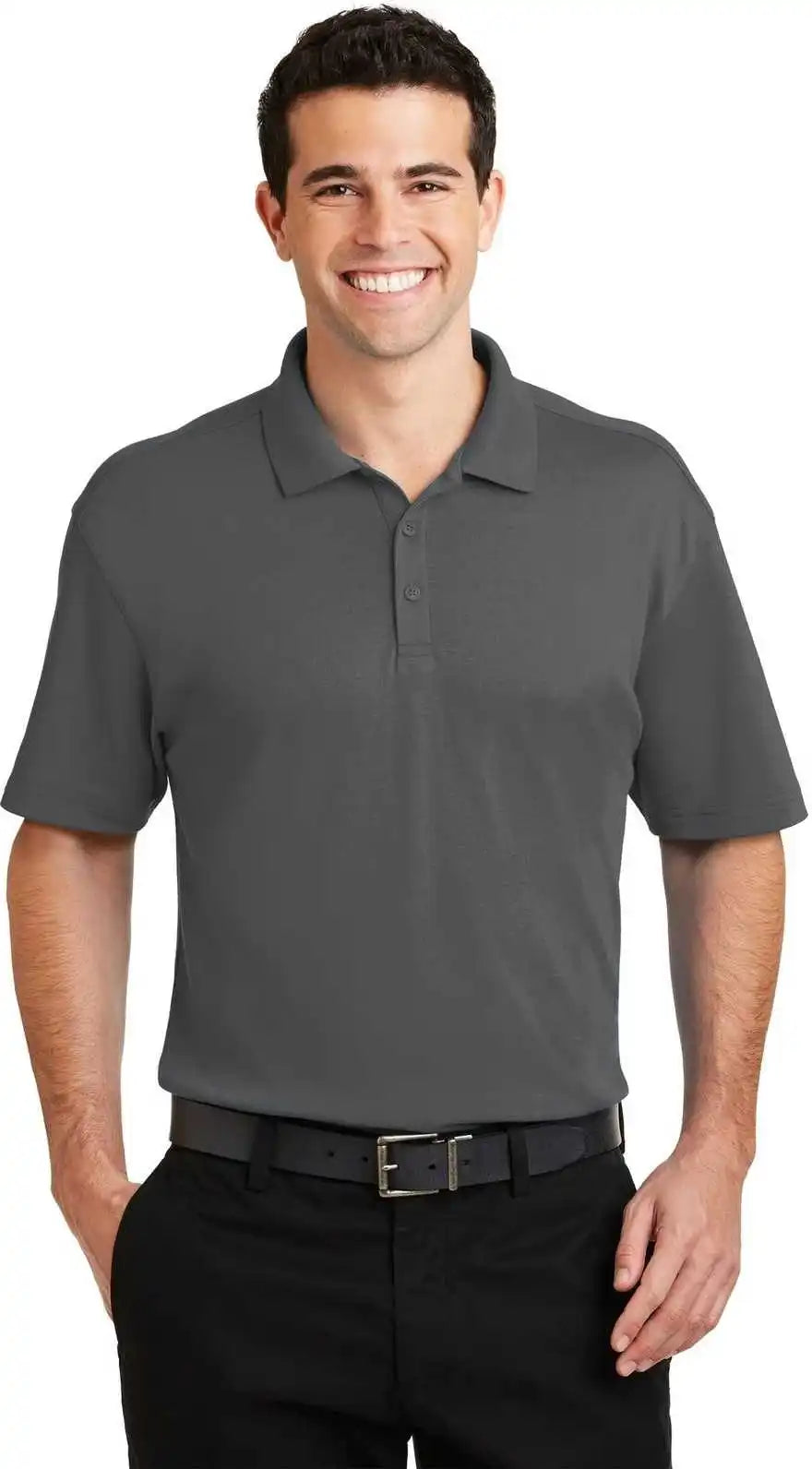 Port Authority K5200 Silk Touch Interlock Performance Polo Sterling Gray