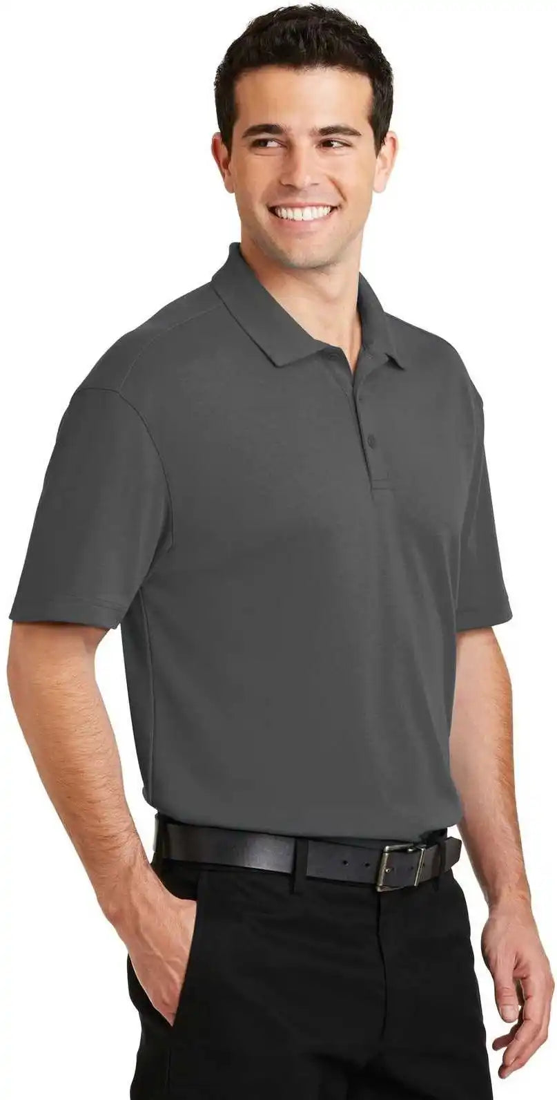 Port Authority K5200 Silk Touch Interlock Performance Polo Sterling Gray