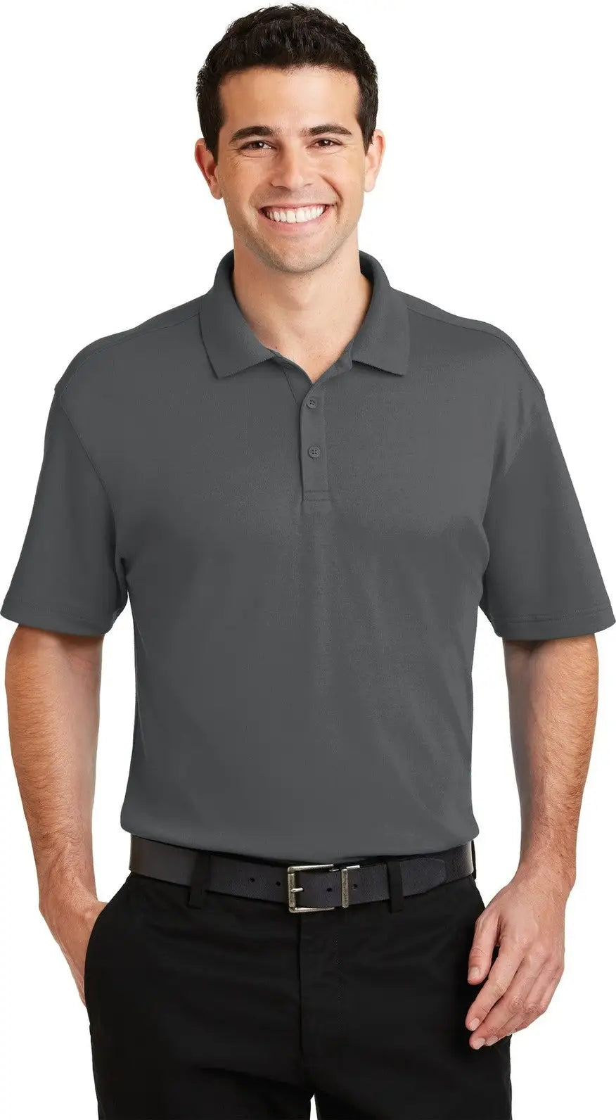 Port Authority K5200 Silk Touch Interlock Performance Polo - Sterling Gray - Adult Xs