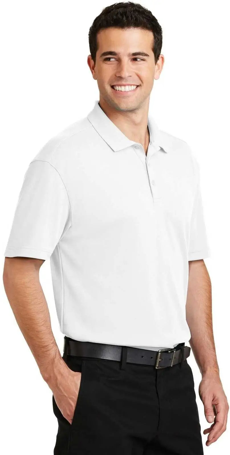 Port Authority K5200 Silk Touch Interlock Performance Polo - White