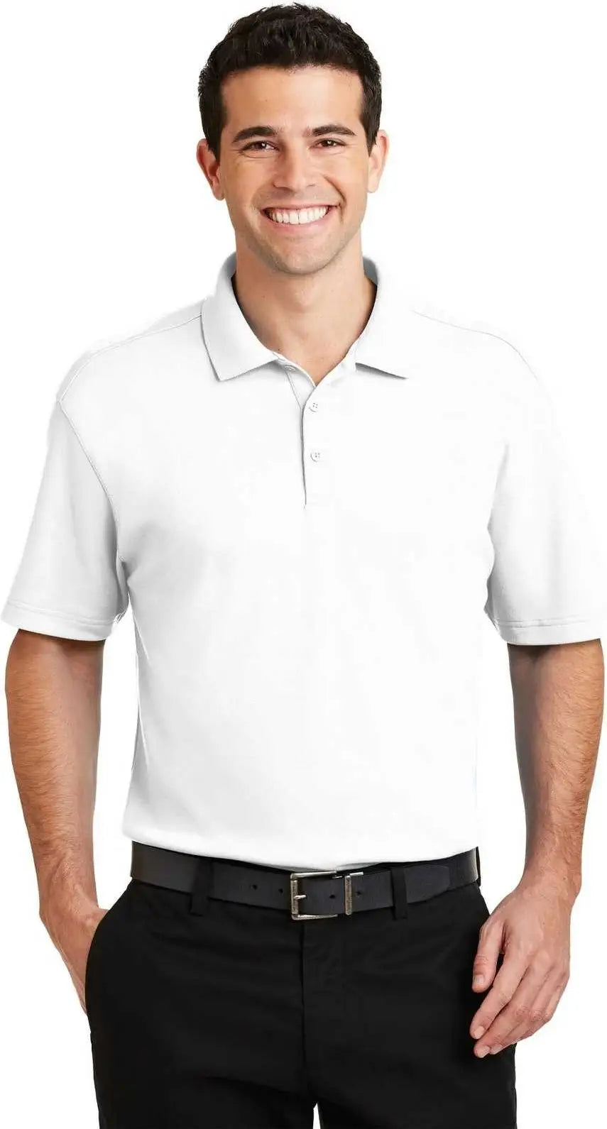 Port Authority K5200 Silk Touch Interlock Performance Polo - White