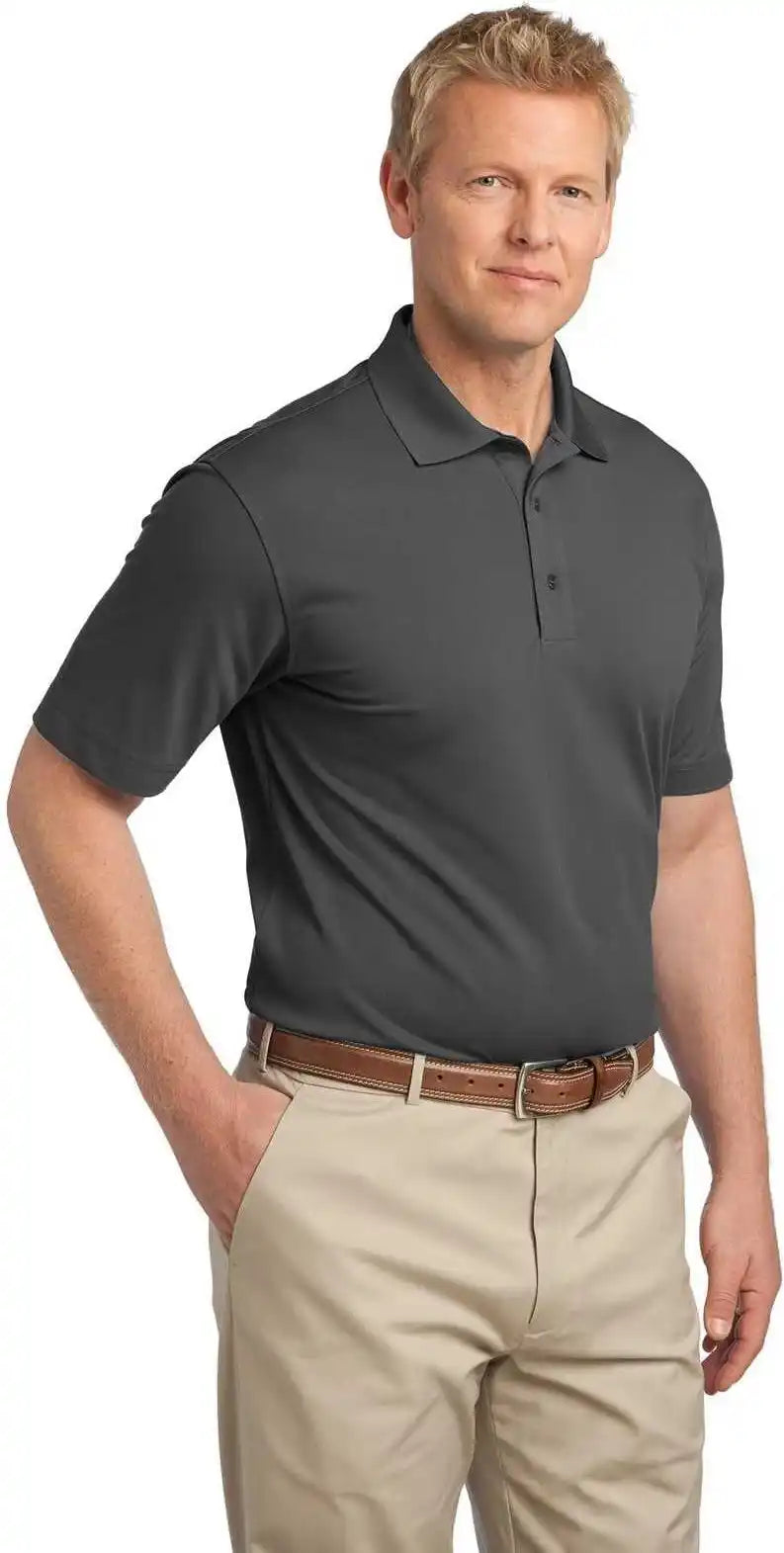 Port Authority K527 Tech Pique Polo - Gray Smoke