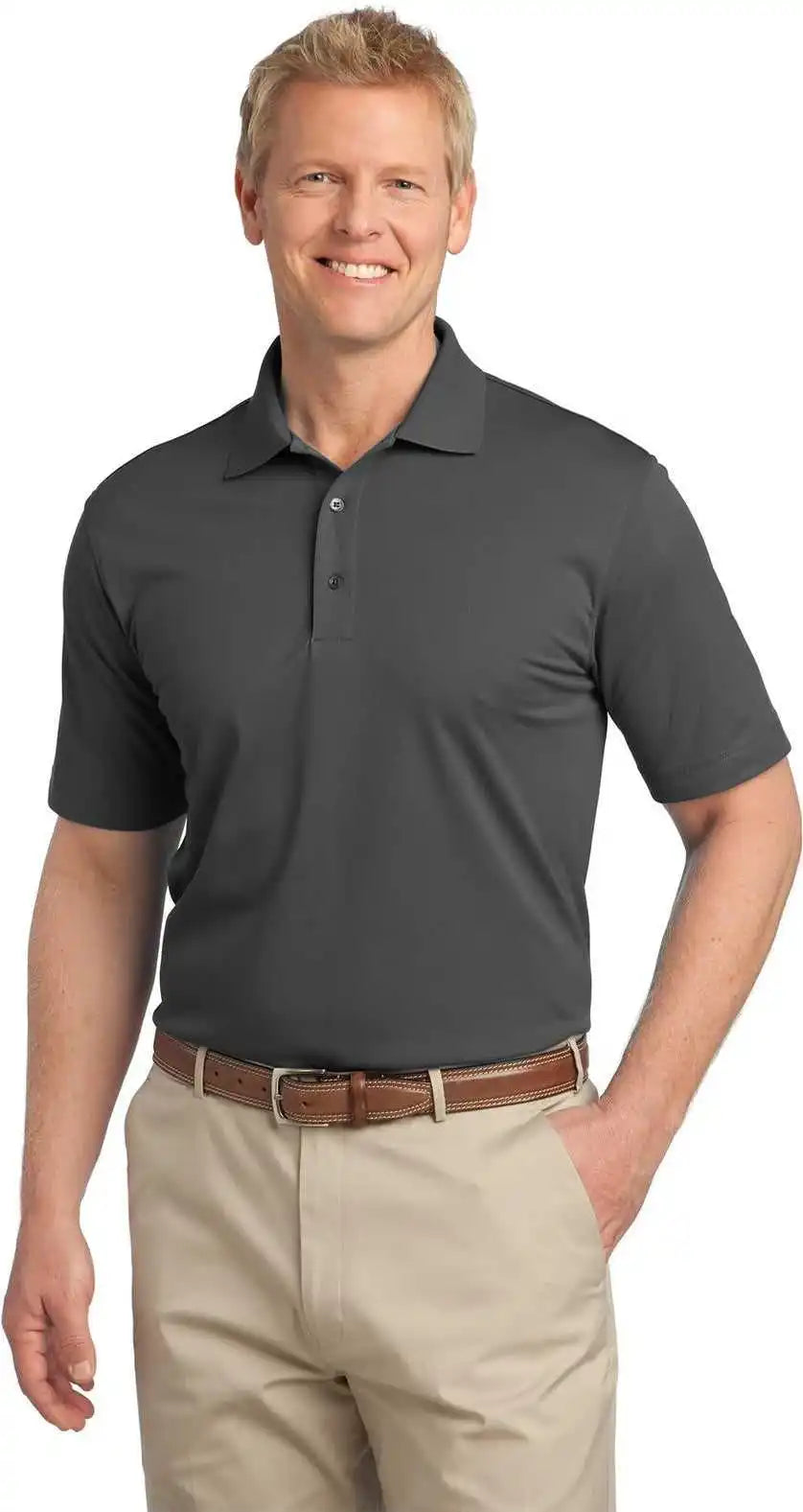 Port Authority K527 Tech Pique Polo - Grey Smoke