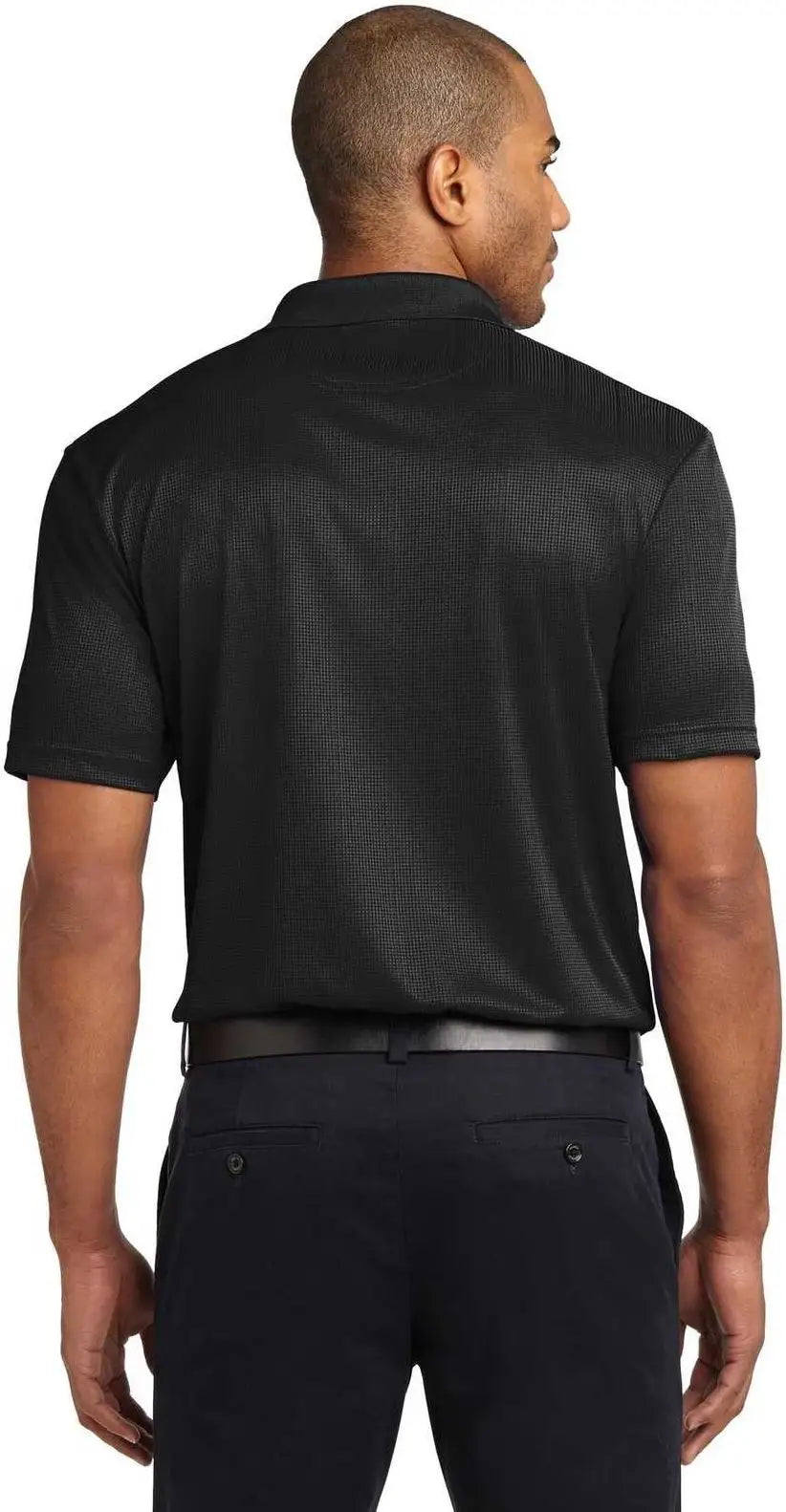 Port Authority K528 Performance Fine Jacquard Polo - Black