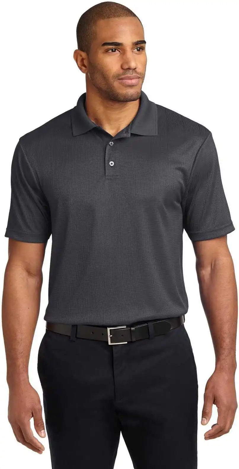 Port Authority K528 Performance Fine Jacquard Polo Gray Smoke