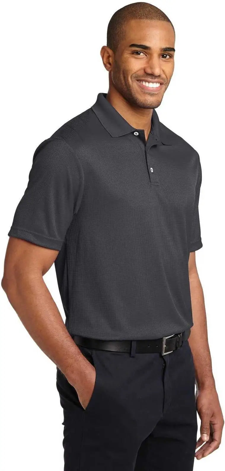 Port Authority K528 Performance Fine Jacquard Polo - Gray Smoke