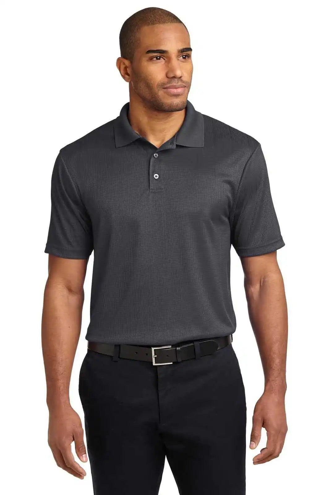 Port Authority K528 Performance Fine Jacquard Polo - Grey Smoke