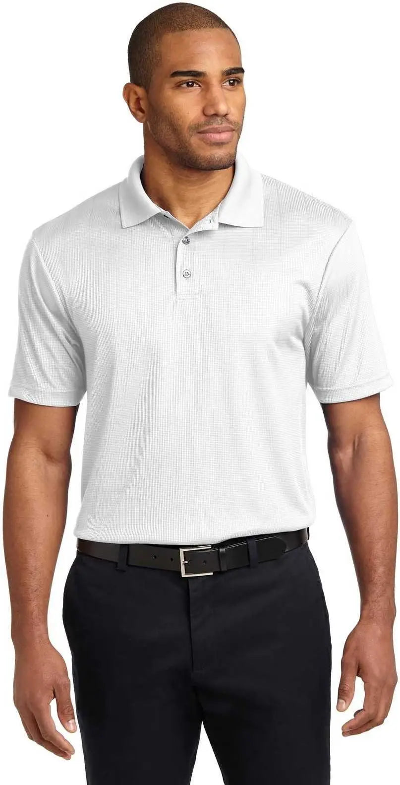 Port Authority K528 Performance Fine Jacquard Polo - White